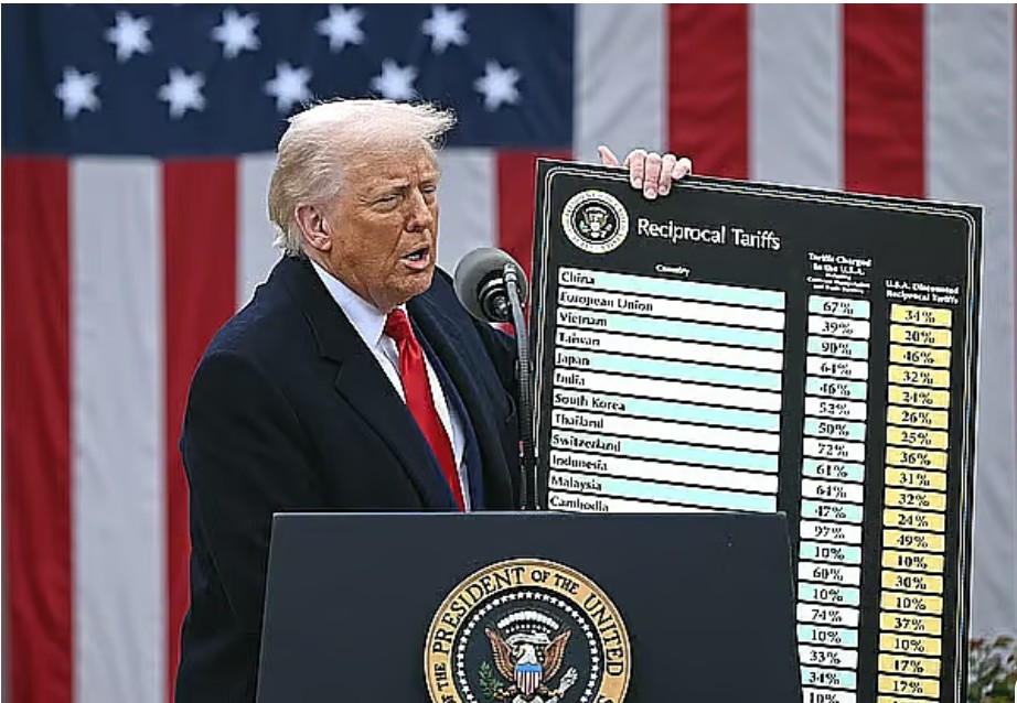 গত ২ এপ্রিল বিভিন্ন দেশের ওপর পাল্টা শুল্ক আরোপ করেন মার্কিন প্রেসিডেন্ট ডোনাল্ড ট্রাম্পফাইল ছবি: রয়টার্স