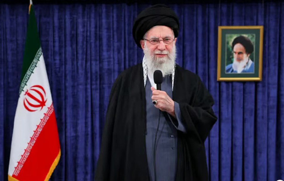 ভাষণ দিচ্ছেন ইরানের সর্বোচ্চ নেতা আয়াতুল্লাহ আলী খামেনি। ৯ ফেব্রুয়ারি ২০২৬, তেহরান, ইরানছবি: ইরানের সর্বোচ্চ নেতার প্রেস অফিস/আনাদোলু এজেন্সি