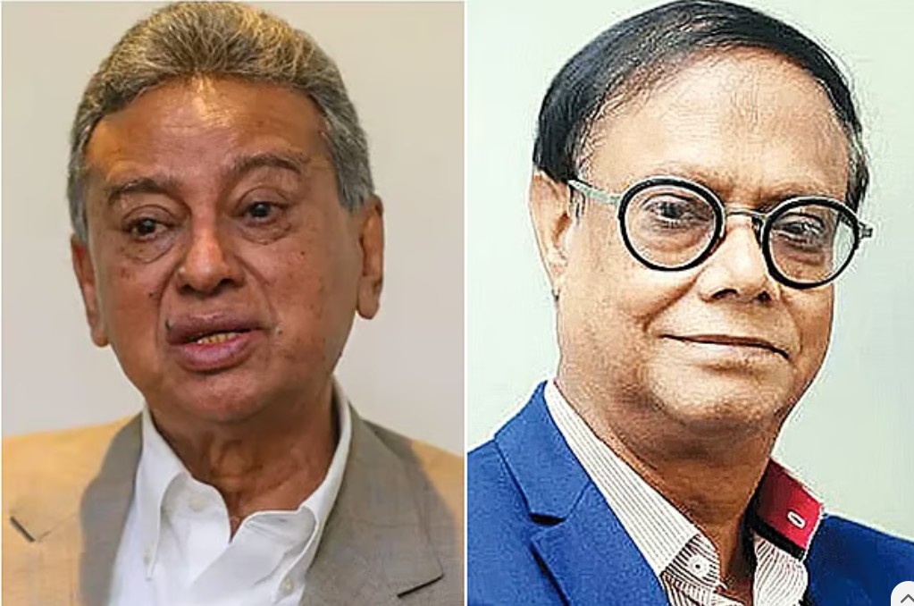 অর্থমন্ত্রী আমীর খসরু মাহমুদ চৌধুরী ও বিদায়ী গভর্নর আহসান এইচ মনসুর